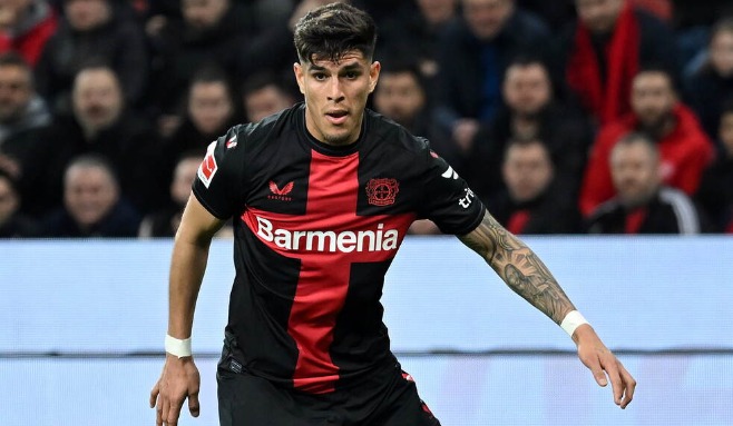 20240310, Piero Hincapié i matchen mot Wolfsburg