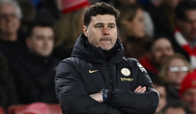 20240423, Chelseas Mauricio Pochettino i matchen mot Arsenal