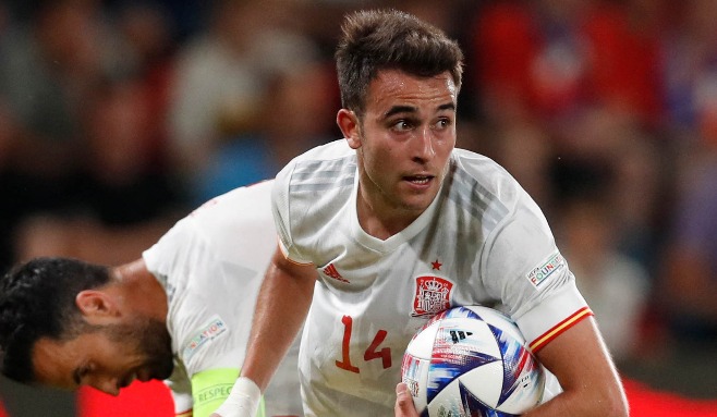 20220605, Spaniens Eric Garcia mot Tjeckien