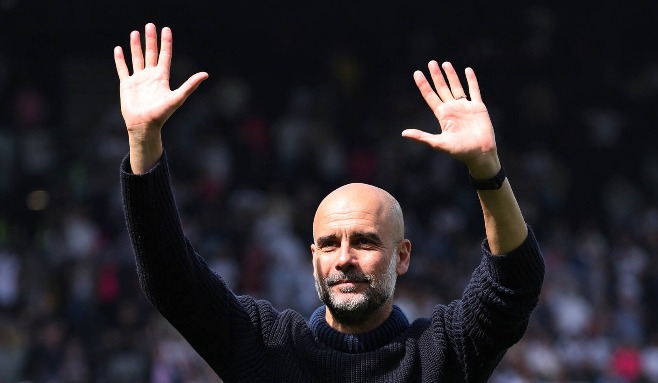 20240511, Manchester Citys Pep Guardiola efter matchen mot Fulham
